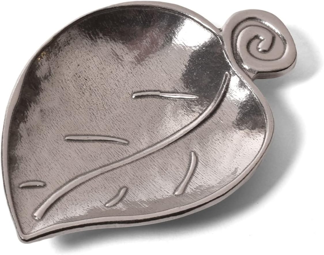 Crosby & Taylor Petite Leaf Pewter Spoon Rest, Lead-Free, Handmade in the USA