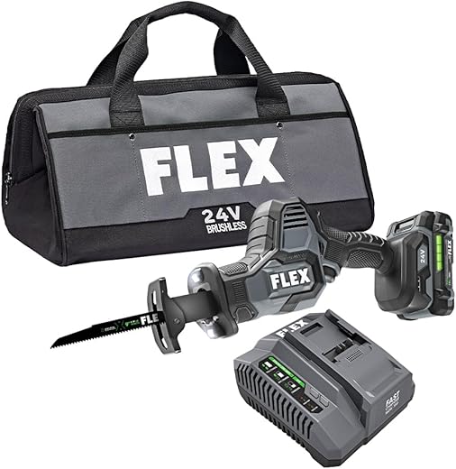 FLEX 24V Cordless One-Hand Reciprocating Saw Kit with Battery