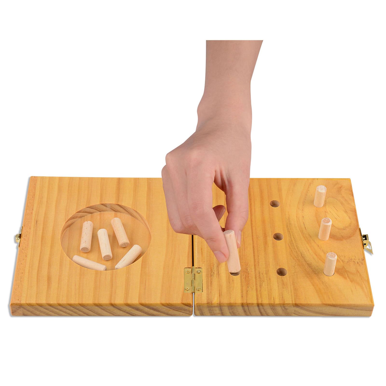 Yrqmgsf Flesh 9 Hole Wooden Pegboard For Occupational Therapy - Finger Trainer - To Improve Finger Dexterity Fine Motor Skill Test