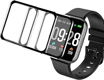 Compatible for Pupuskyer Smartwatch Screen Protector, Lamshaw [3 Pack] 3D Full Coverage PET Screen Protector Film Compatible for Pupuskyer 1.69' P25 Smartwatch (3 PACK)