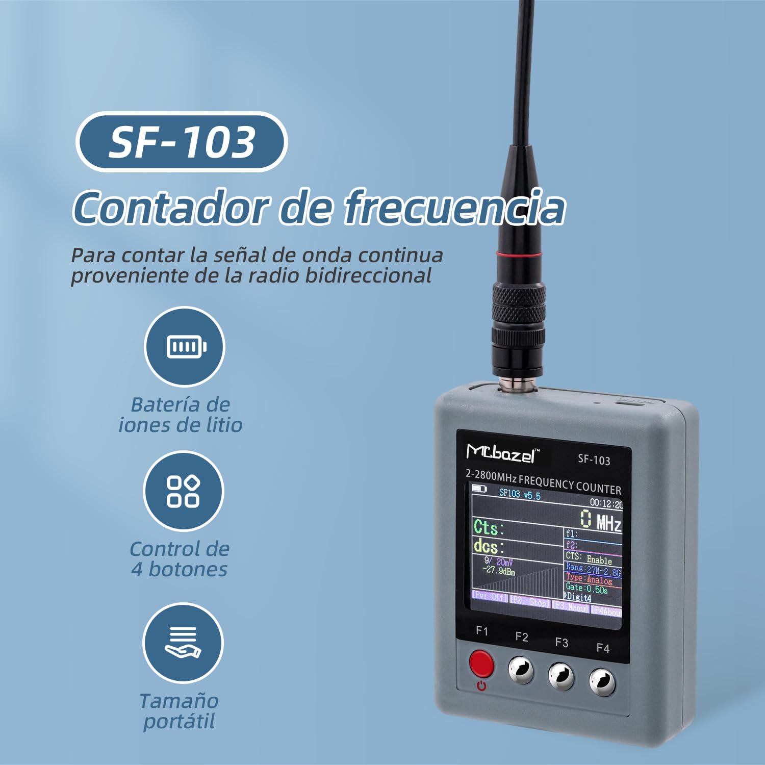 Mcbazel SF-103 Contador de frecuencia de 2-2800mHz