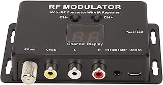 Bewinner Modulador RF RCA Adaptador Coaxial, Universal Composto AV para RF Coaxial, Suporte PAL NTSC 21 Canais TV Link Modulador para Set Top Box