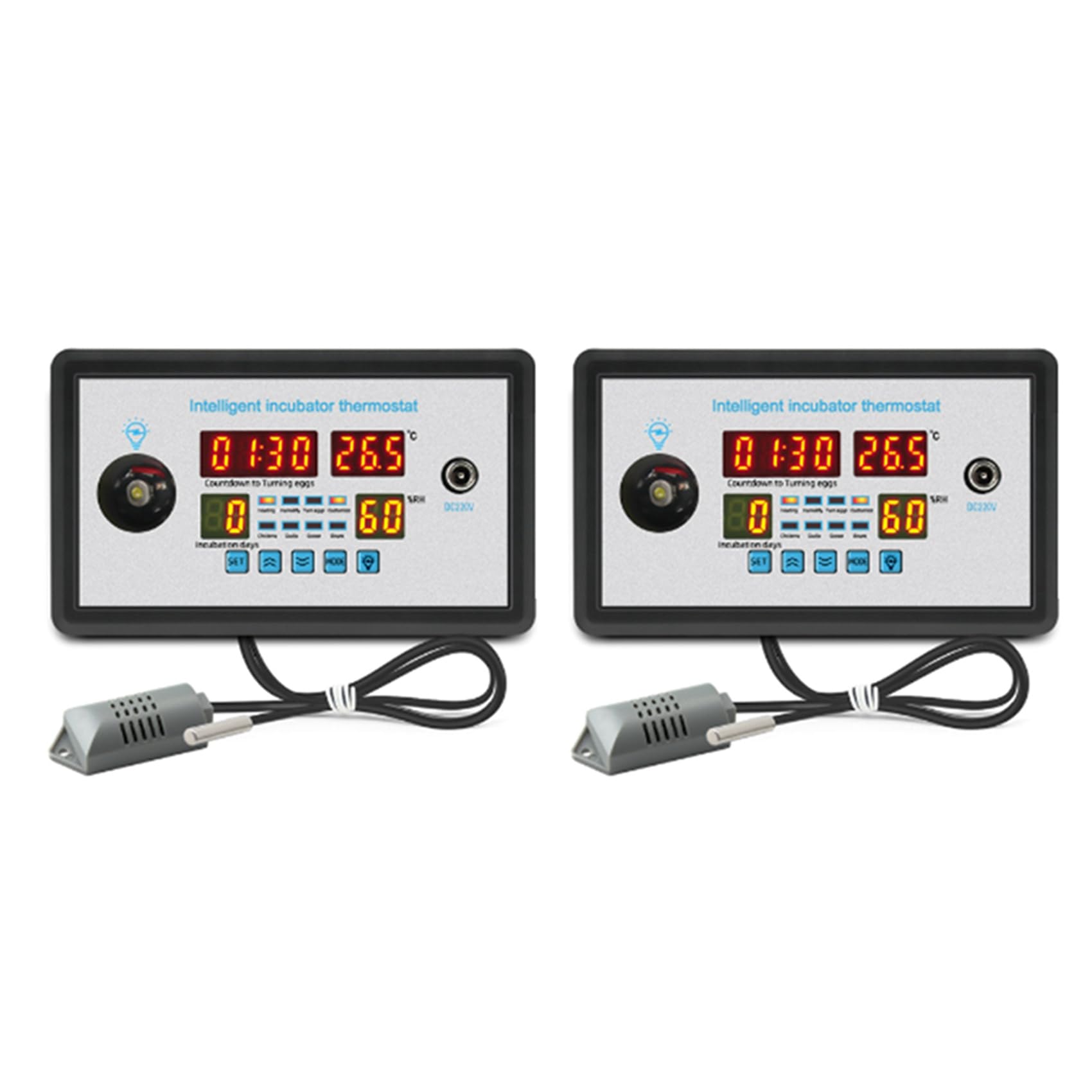 Jnchdghwa 2X Smart Thermostat Digital ZFX-W9002 Thermostat Temperature Humidity Control Incubator 360 Automatic Egg Turning 12V