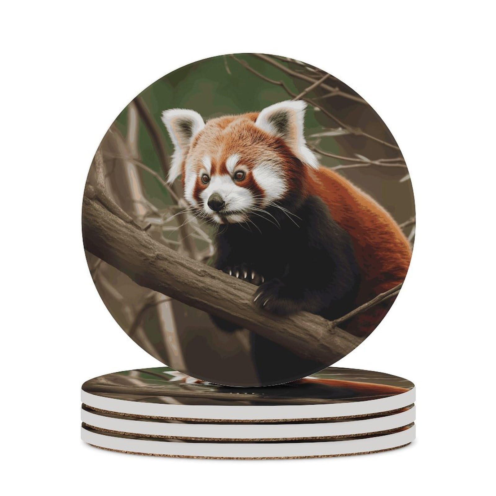 Dessous de verre motif panda rouge cadeau déco table