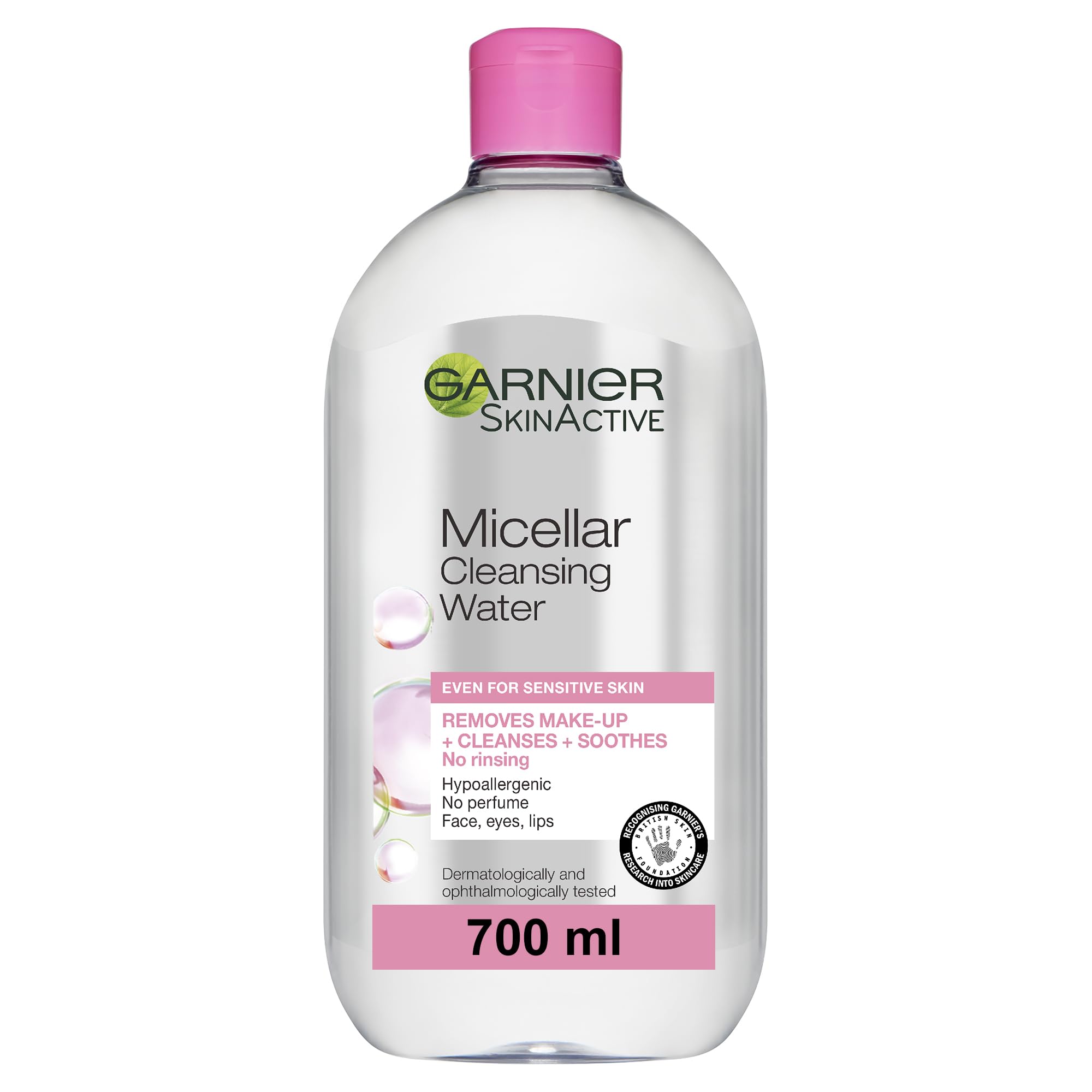 Garnier Micellar Cleansing Water 700ml, Gentle face cleanser & Make up Remover, Suitable For All Skin Types Including Sensitive Skin, Soothing Formula, Dermatologically Tested