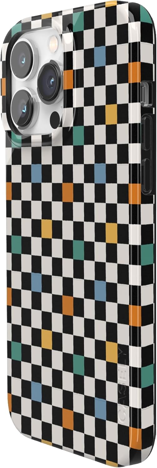 Casely iPhone 14 Pro Case | Old Skool | Retro Checkerboard | Compatible with MagSafe | Classic Ultra Slim Design