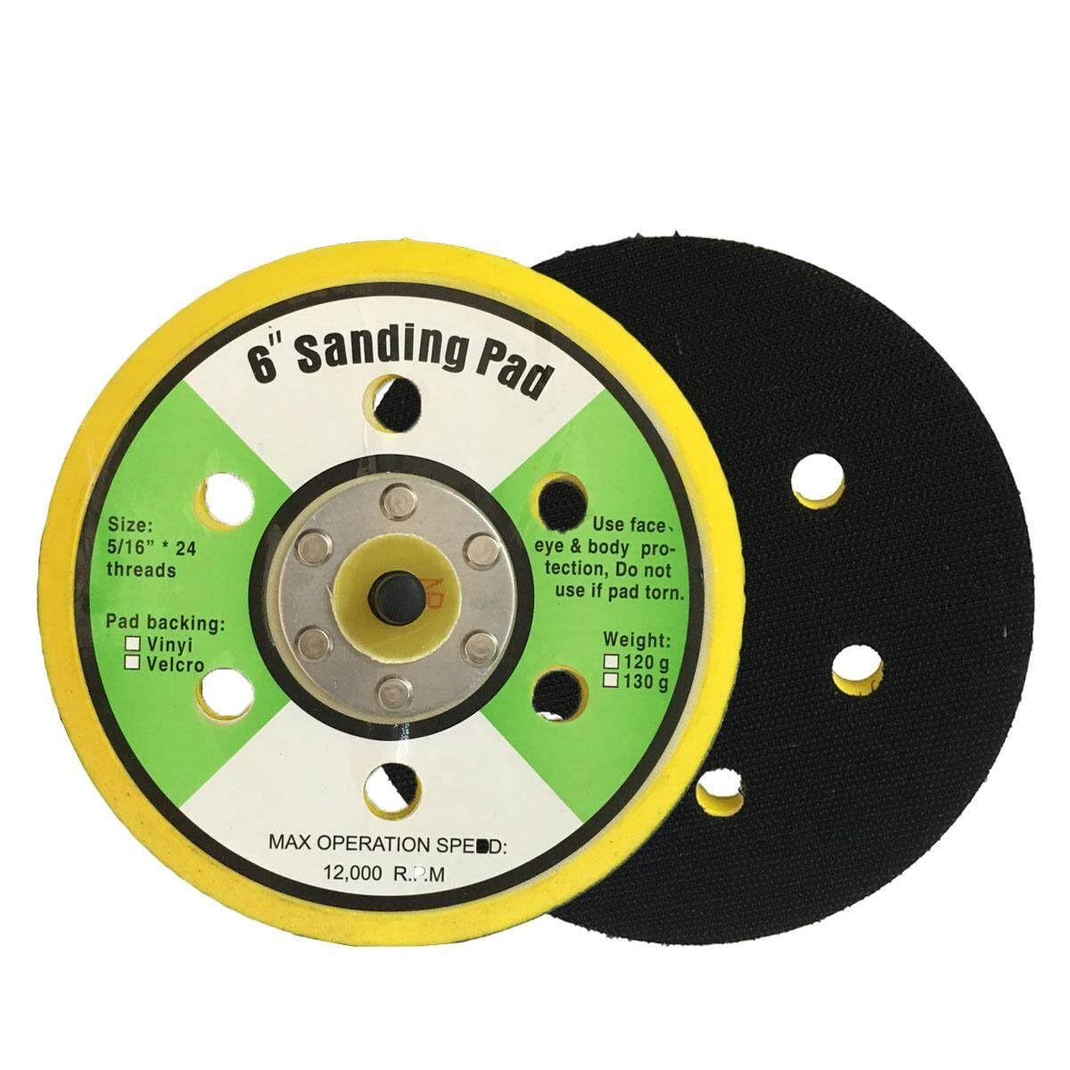 AASONS Random Air Orbital Sander Pad Hook & Loop Backing Disc Plate For Pneumatic Electric Polisher Sanding Abrasives Wood Metal Etc (6 Inch)-image-3
