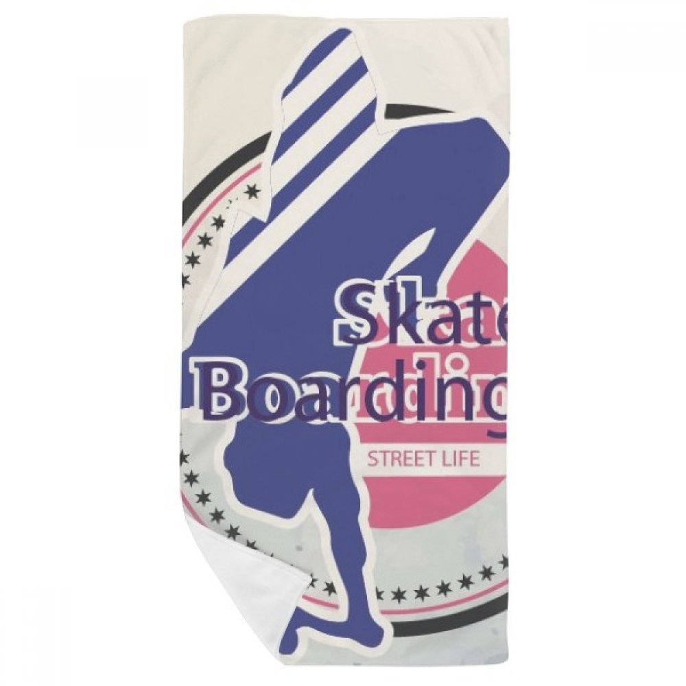 Serviette de bain skate boarding en coton doux 35x70cm pour sport