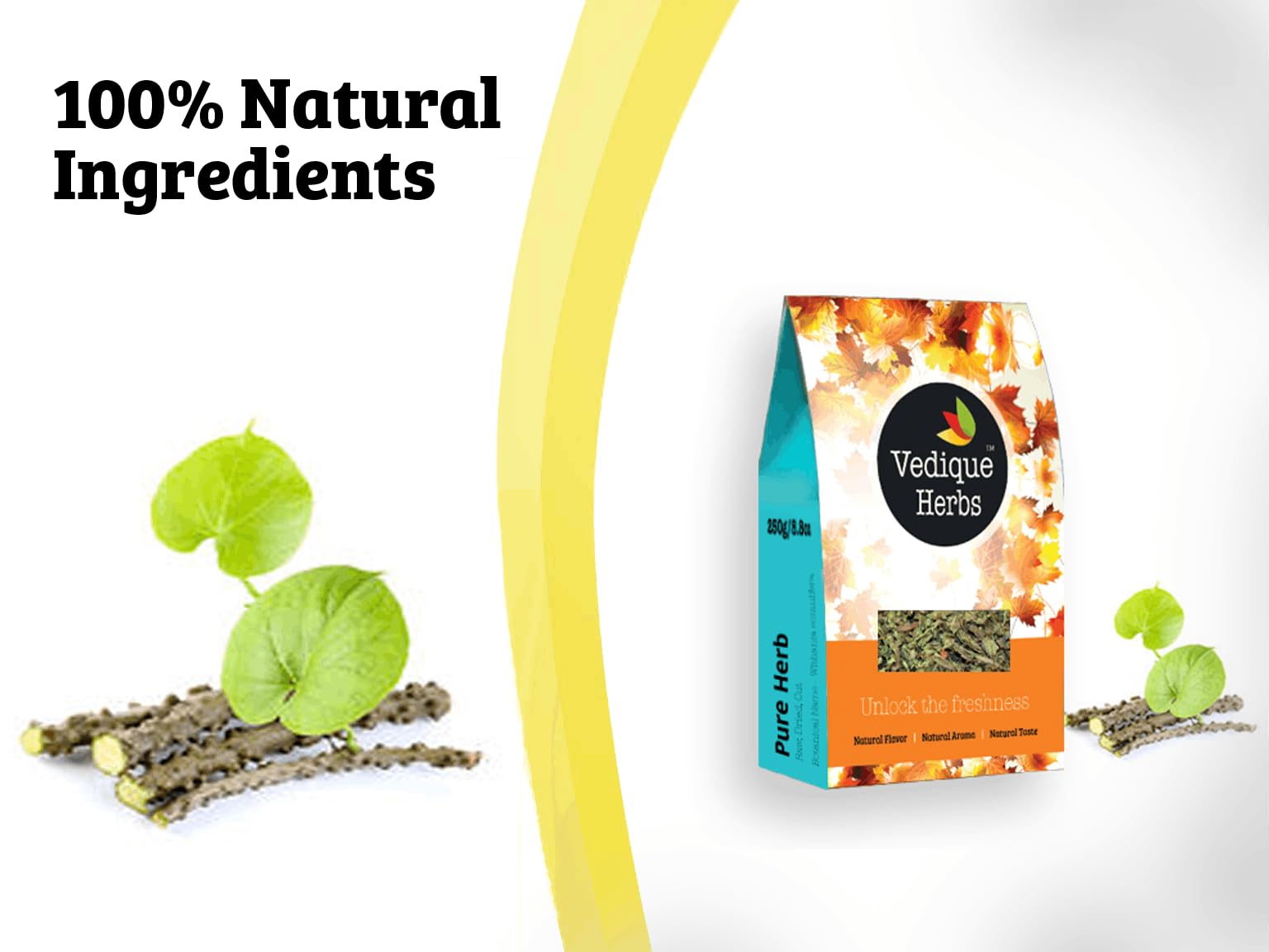 VEDIQUE HERBS Guduchi (Giloy | Tinospora cordifolia) – 250 g | roh, roh, getrocknet, T-Cut | Premiumqualität
