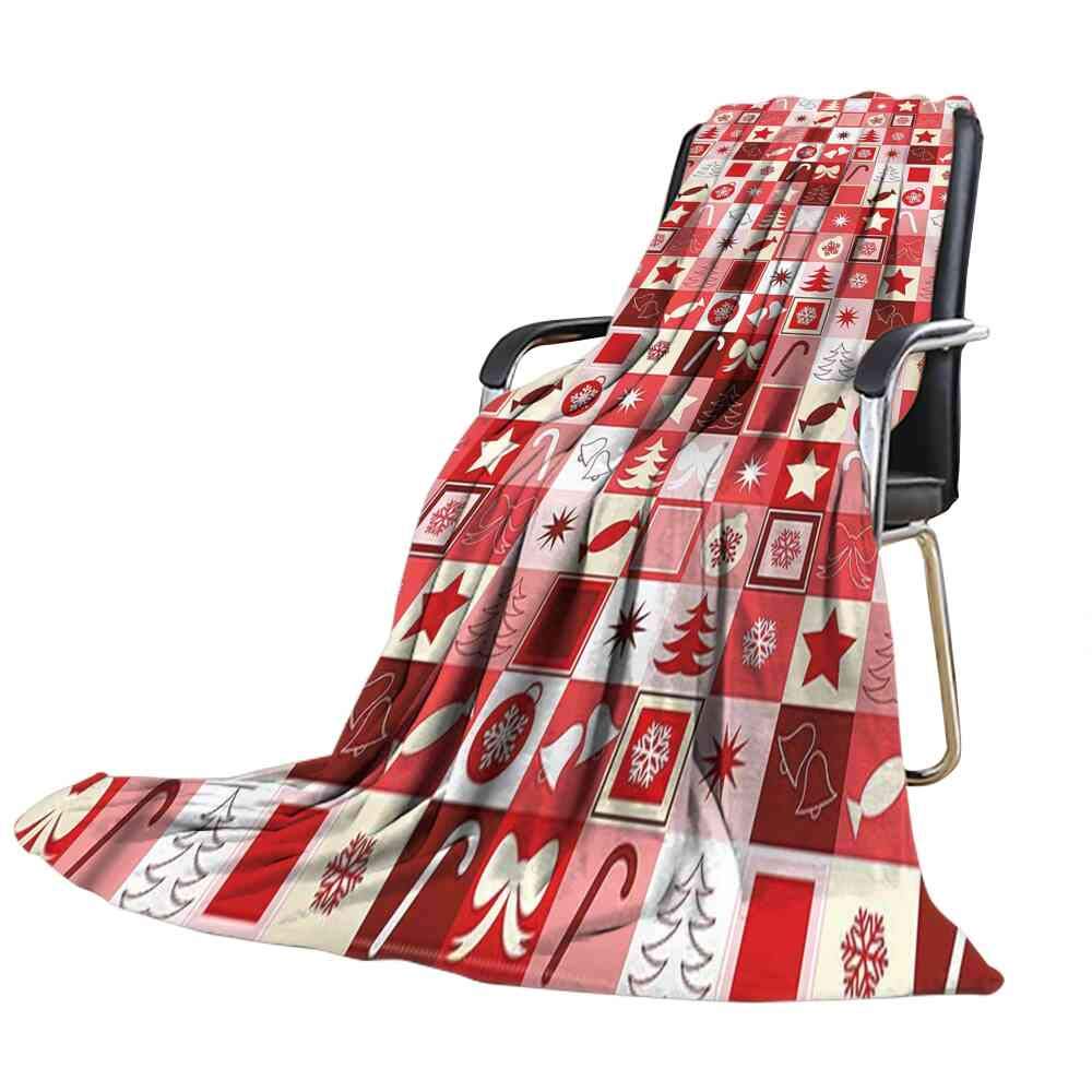 Big datastore Blanket Christmas,Pink Icons Cone Stars Couch Throw Blanket Size:60"x63"