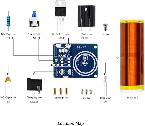 Miniatura 2 de YIDAB Kit de práctica de soldadura de 5 proyectos electrónicos de bricolaje kit de soldadura de bobina Tesla habilidades de soldadura simples kit de