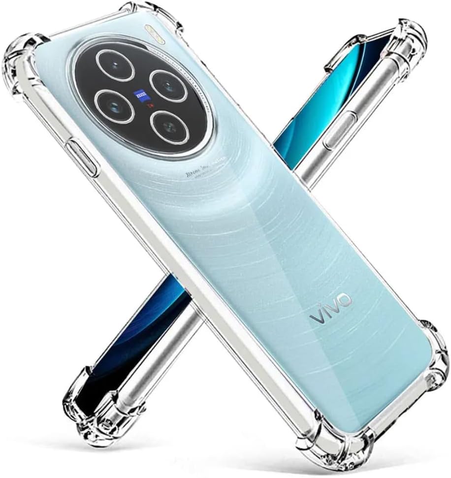 Case for Vivo X100 Cover Clear Back Air Cushion Soft Silicone Shockproof Anti-Scratch Protective Bumper Shell Corner for Vivo X100 ® (Clear)