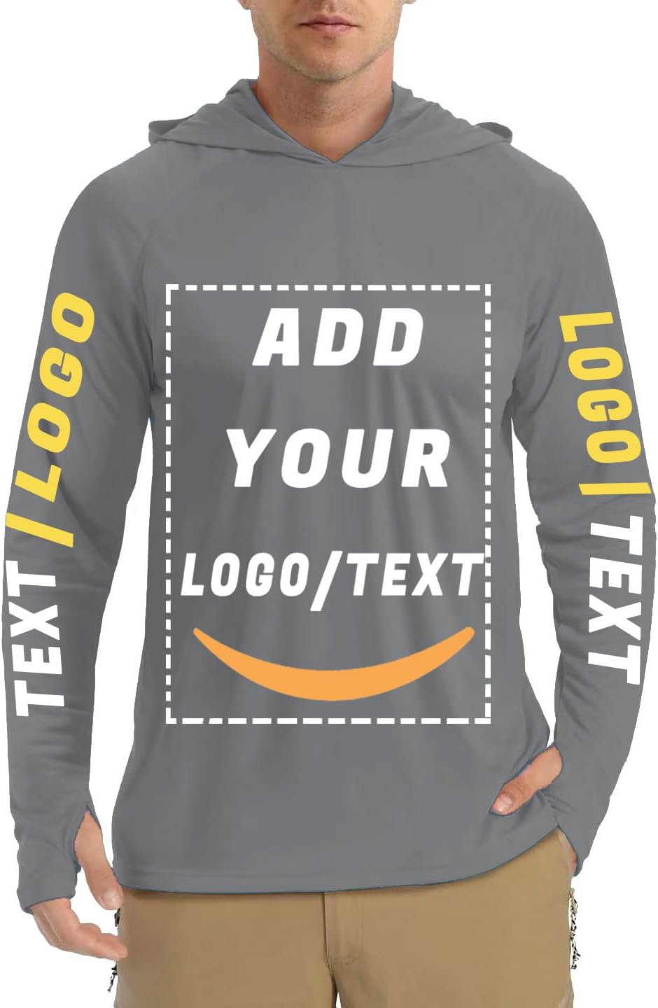 Custom Dry Fit Long Sleeve Shirts for Men, Personalized Sun Protection UPF 50+ UV T-Shirts for Fishing, Hiking, Work Shirt