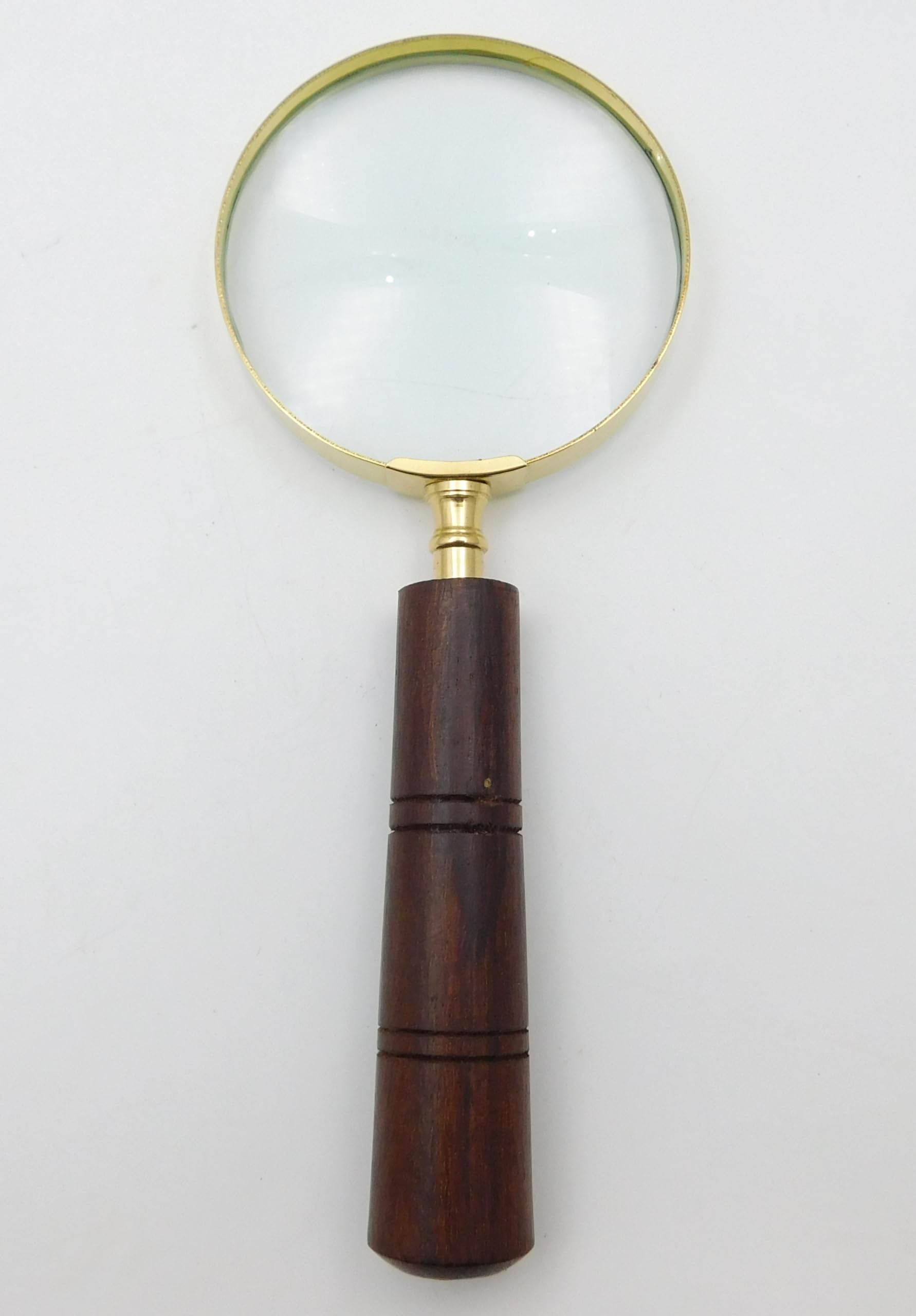 MERIDIAN NAUTICALS- Antique Brass Wooden Handle Magnifying glass handmade