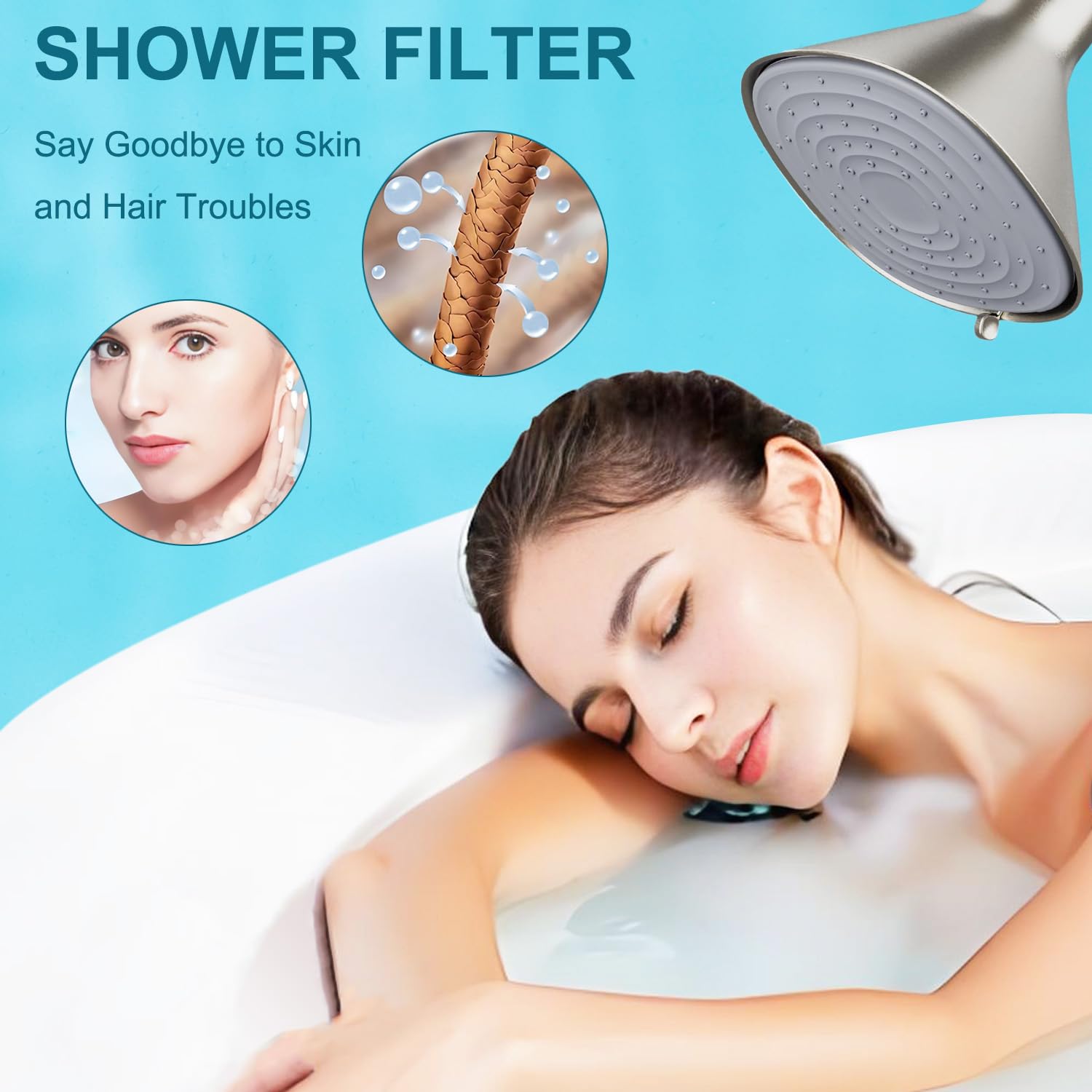 Cartucho de repuesto de filtro de cabezal de ducha compatible con todos los cabezales de ducha filtrados de mano y fijos, filtro de ducha para agua dura, paquete de 4