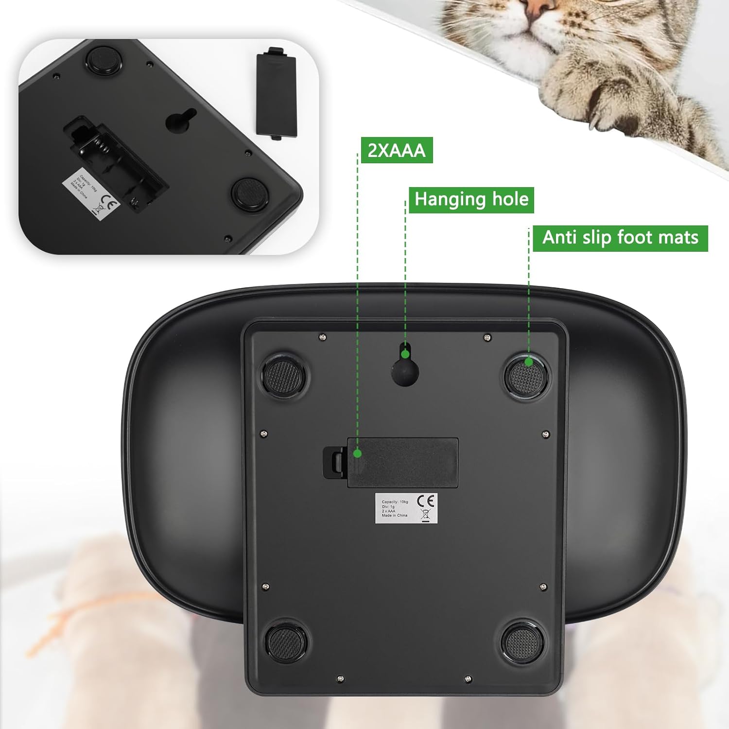 Puppy Scale for Weighing, Mini Dog Cat Scale, Portable Pet Scale for Newborn Small Animals, Baby Puppies Kittens Weight Scale, Multifunctional Digital Scale with Collars Cards Tape