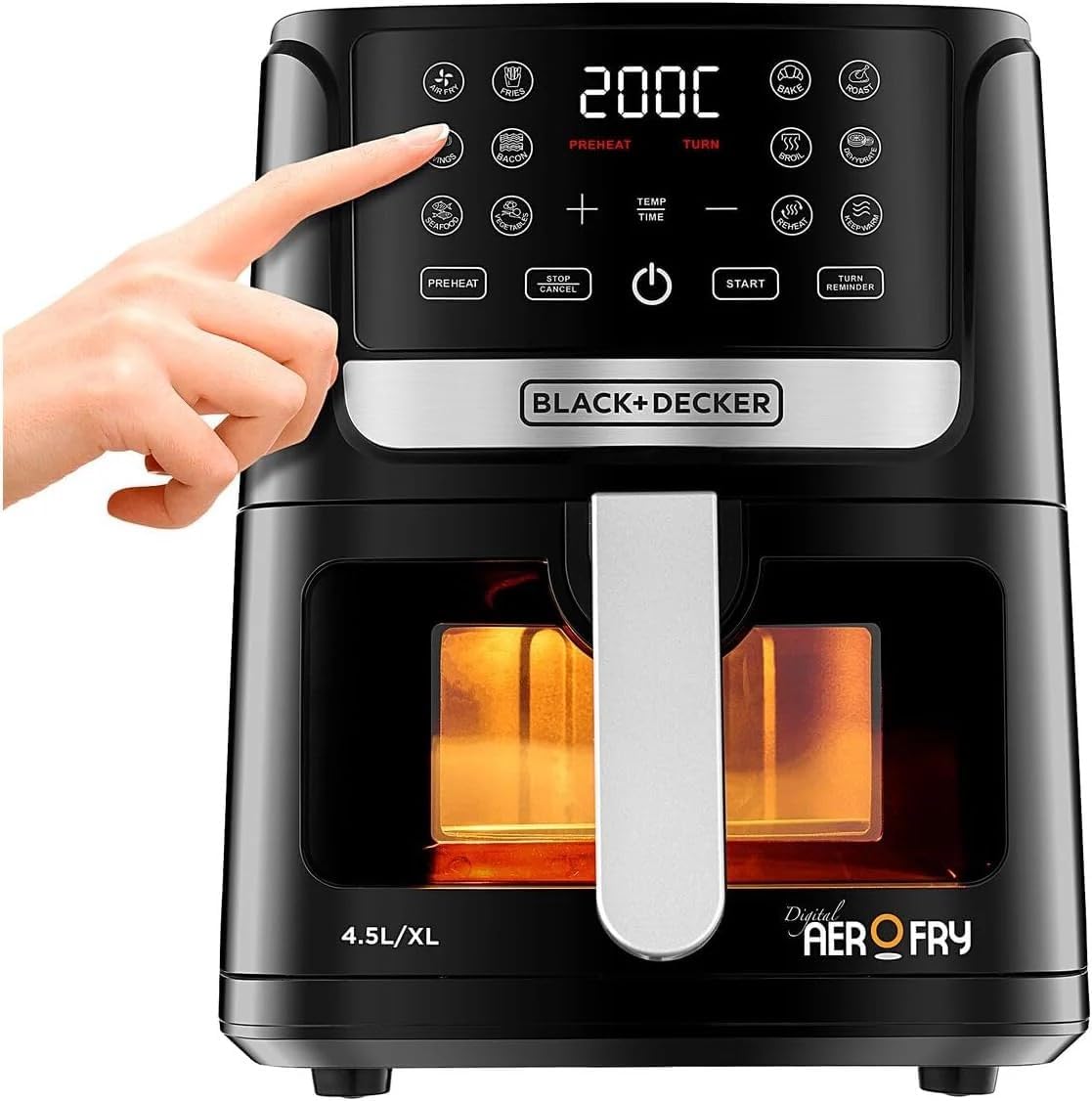 الفاخر - مقلاة هوائية 4.5 لتر من بلاك اند ديكر مع لوحة لمس LED... - view 2