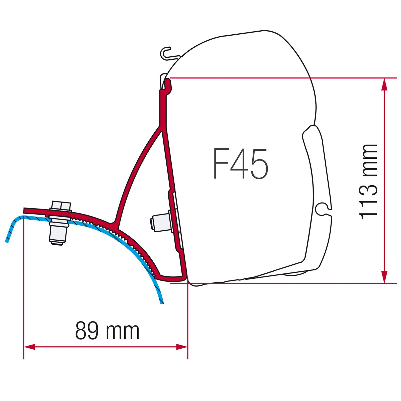Fiamma Kit de fixation F45 auvent pour Renault Trafic II 2001-2015 + Sika 221i