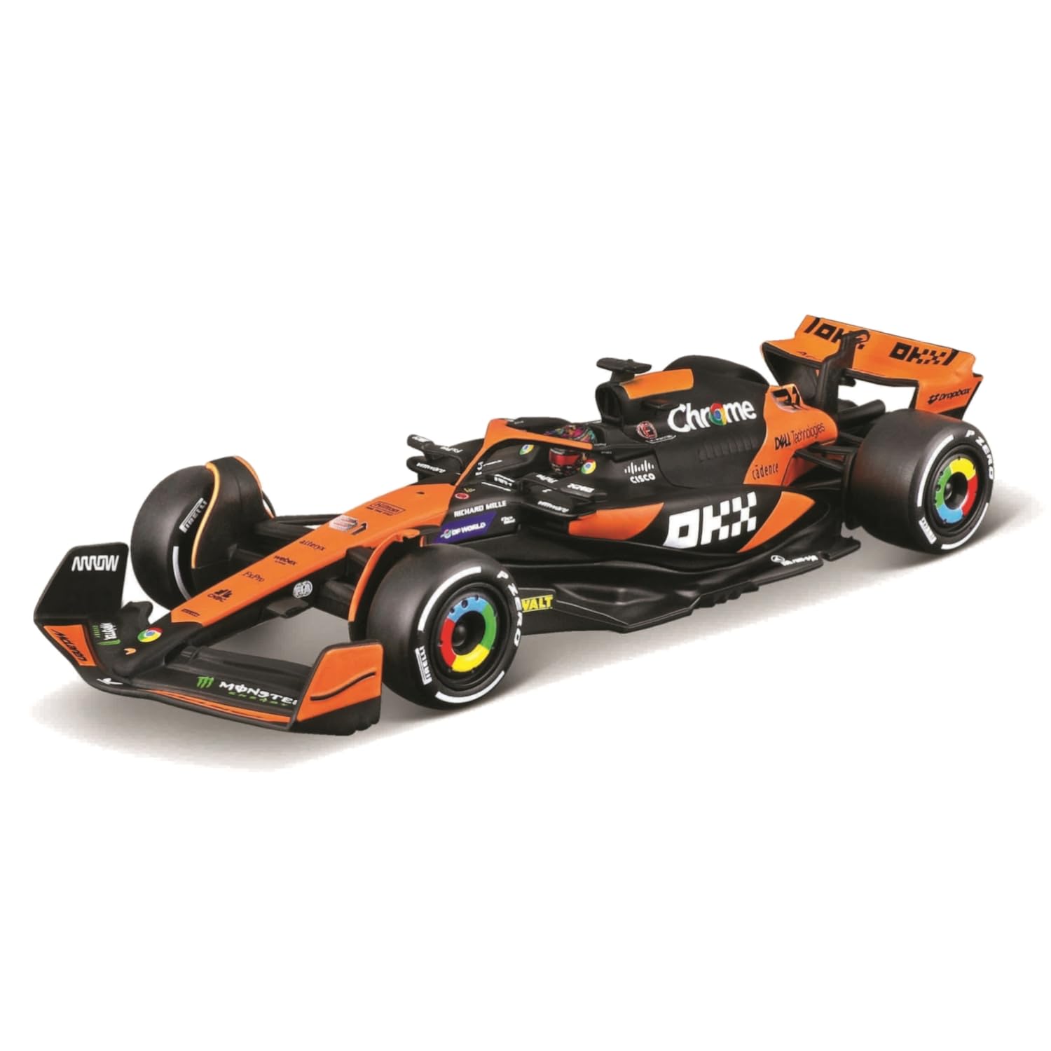 Bburago F1 Formula 1 MCLAREN MCL38 (2024) WITH HELMET- PIASTRI - 1:43 Scale - Incredibly Detailed Die-Cast Replica Collectible Race Car Model