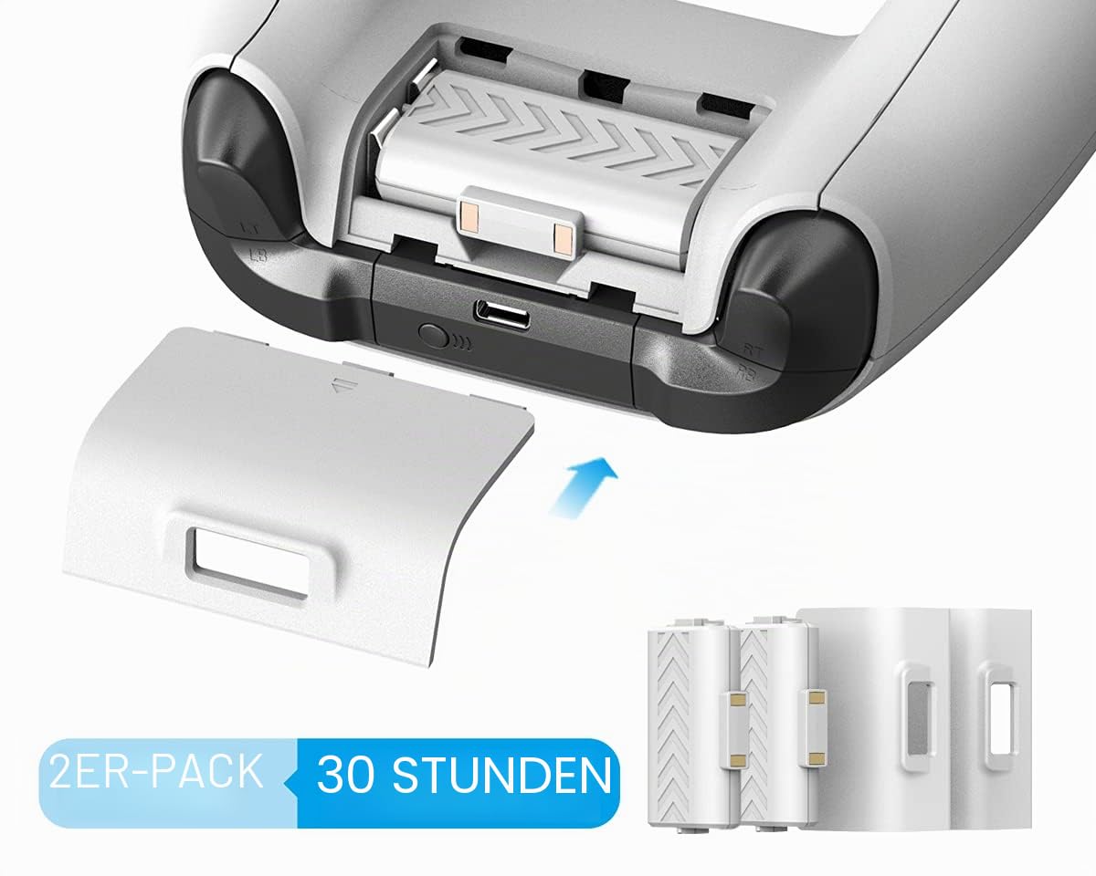 ElecGear Vertikale Kühlung und Ladestation für Xbox Series S, 2X Wiederaufladbare Akku für Xbox Controller Batterie Ladegerät, Lüfter Kühler Ständer mit LED-Lichtern und USB-Anschluss