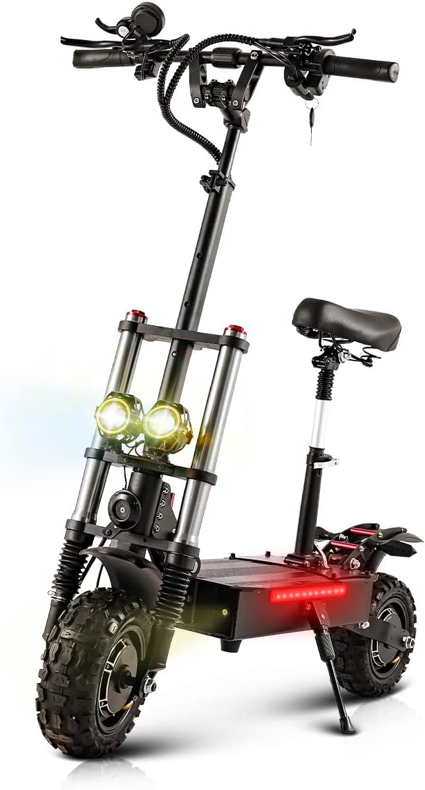 DailySports Electric Scooter Adults 50 MPH, 5600W Motor 60V 33Ah Battery Up to 56 Miles Range, Scooter Electric for Adults Dual Braking System & Dual Headlight, Foldable Commuter Scooter 11" Tires