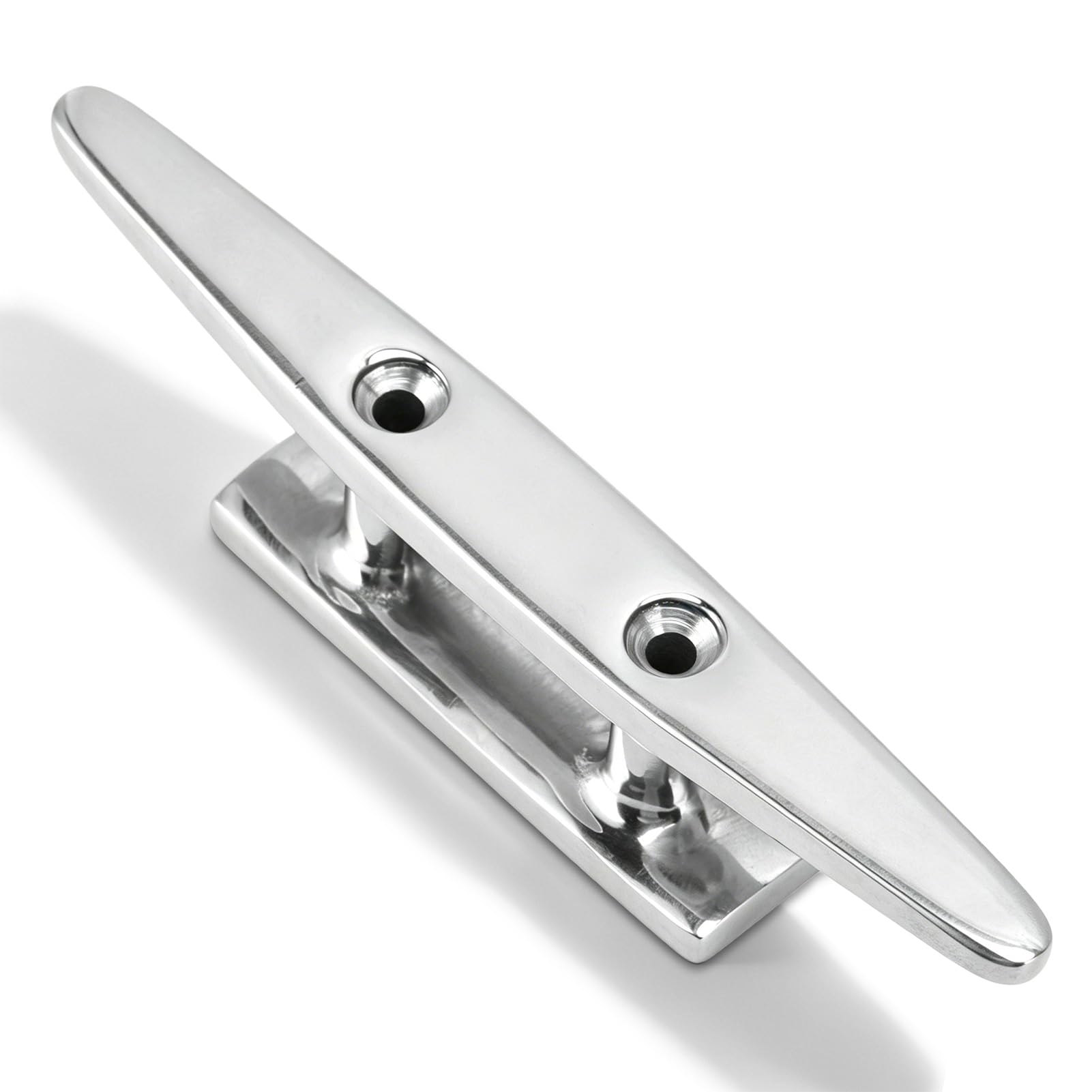 equlup 100mm/125mm/150mm Boat Mooring Cleat Boat Cleat Open Base Dock Cleat Marine Dock Base Stainless Marine Grade Steel for Boat/Yacht/Deck (150mm / 6inch)