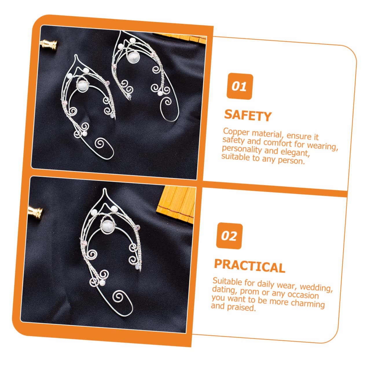 GALPADA 4pares Pendientes No Perforantes De Moda Para Mujer Ear Cuffs De Perlas Joyas De Para Bodas y De Accesorios Elegantes