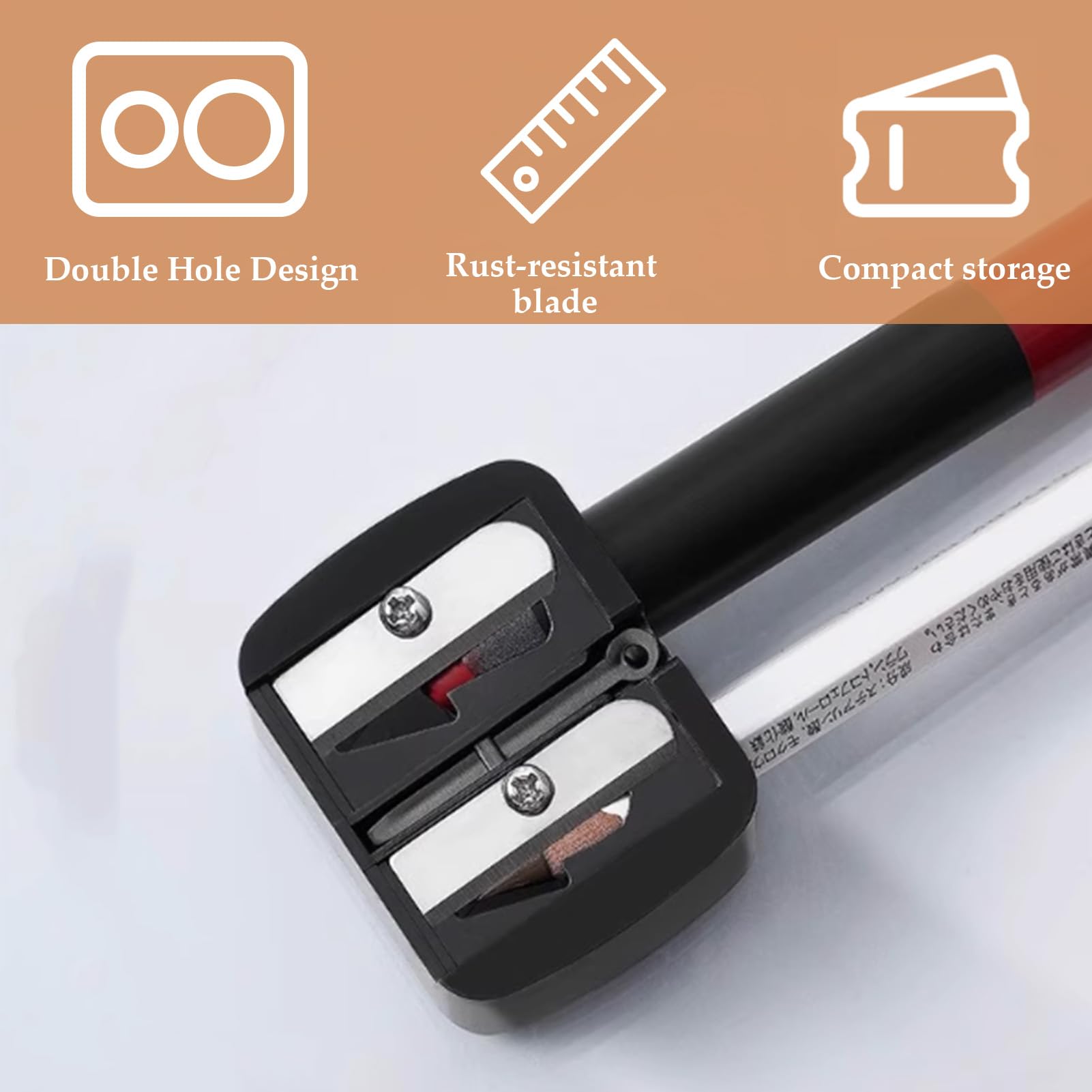 Pack de DeuxNoir Ta-ille Crayon Maq-uillage,Cr-ayon Maquillage Taille Crayon Maquillage Yeux, Double Trou Taille-Cra yon CosméTique,Pour Cray ons Jumbo Et Standard,Accessoires De Maquillage