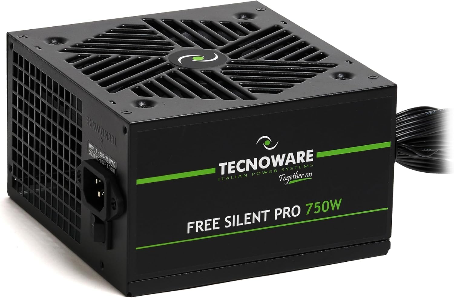 Tecnoware Free Silent Pro 750 Power Supply for Advanced PC with NVIDIA GeForce GTX Graphics Card - RTX, Silent Fan, PCI-E Connectors, CPU 4+4, SATA, Molex