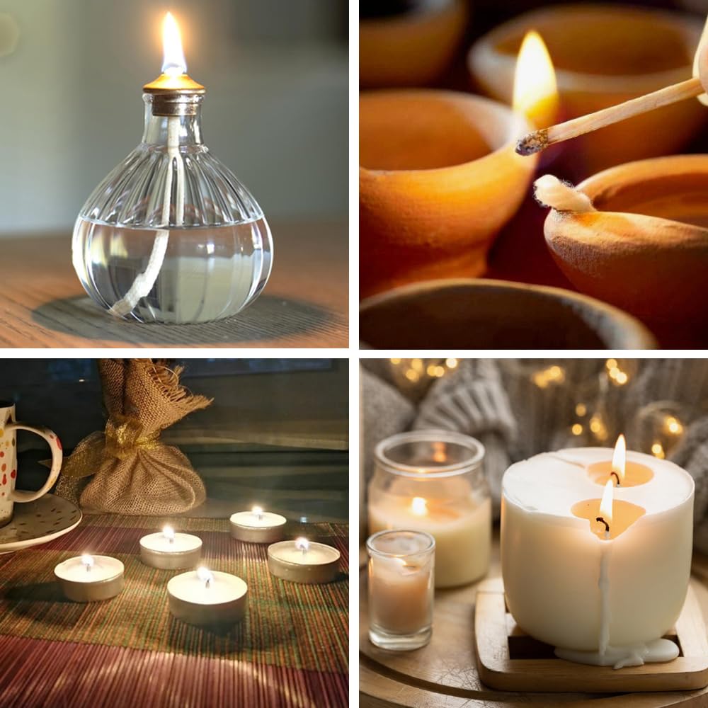 Stoppini Cotone 10 Metri - Diametro 3-4 Mm, Per Candele E Lampade Olio, Fai Da Te