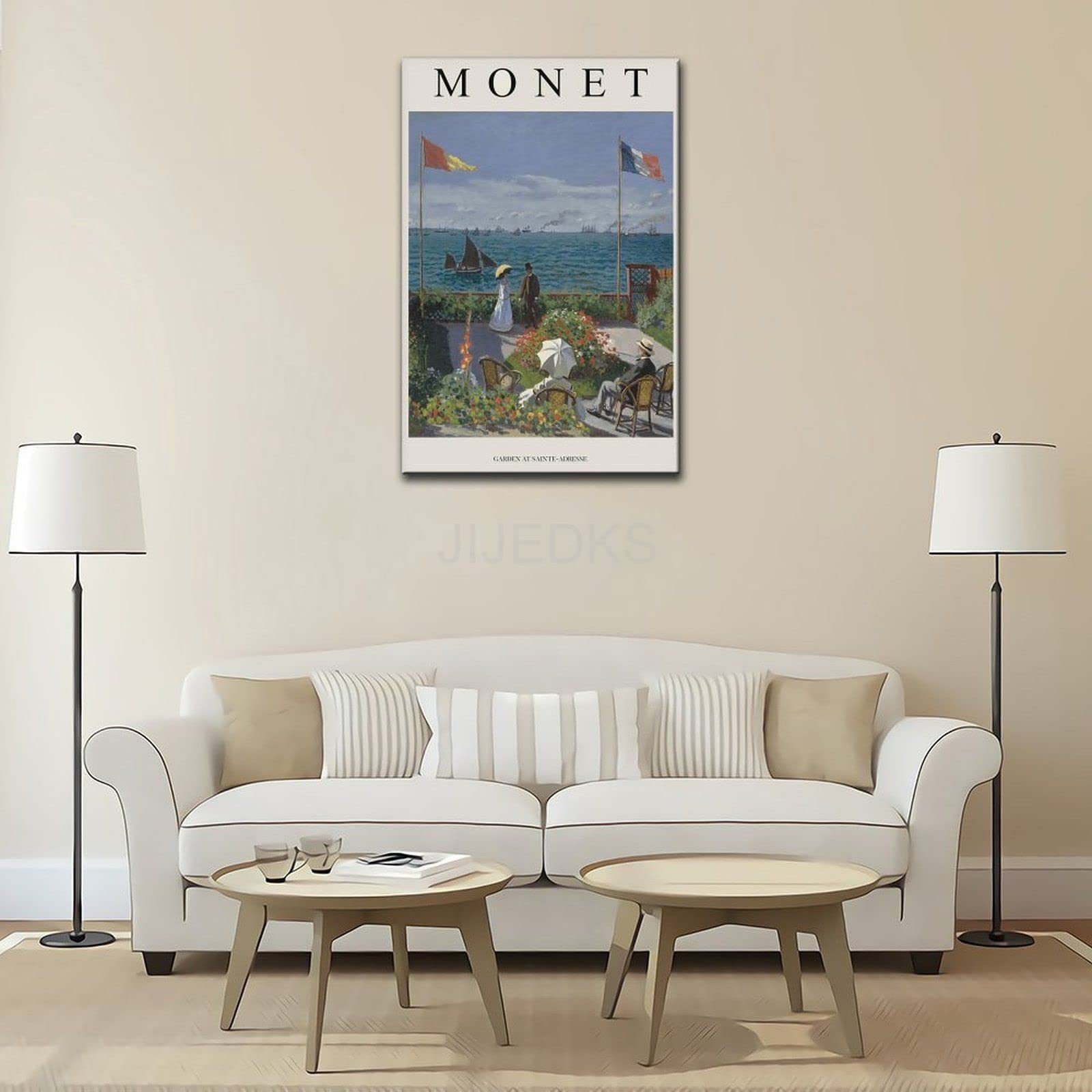 Garden At Sainte-adresse di Claude Monet, poster da parete con stampa artistica da parete della famosa galleria d'arte impressionista di Monet, stampa artistica floreale da parete, giardino