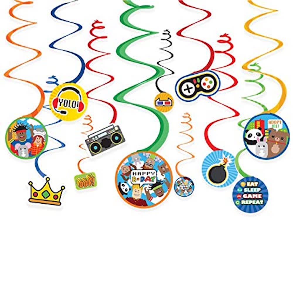 Amscan 9913851 - Party Town Kids Birthday Hanging Swirls Decorations - 6 Pack