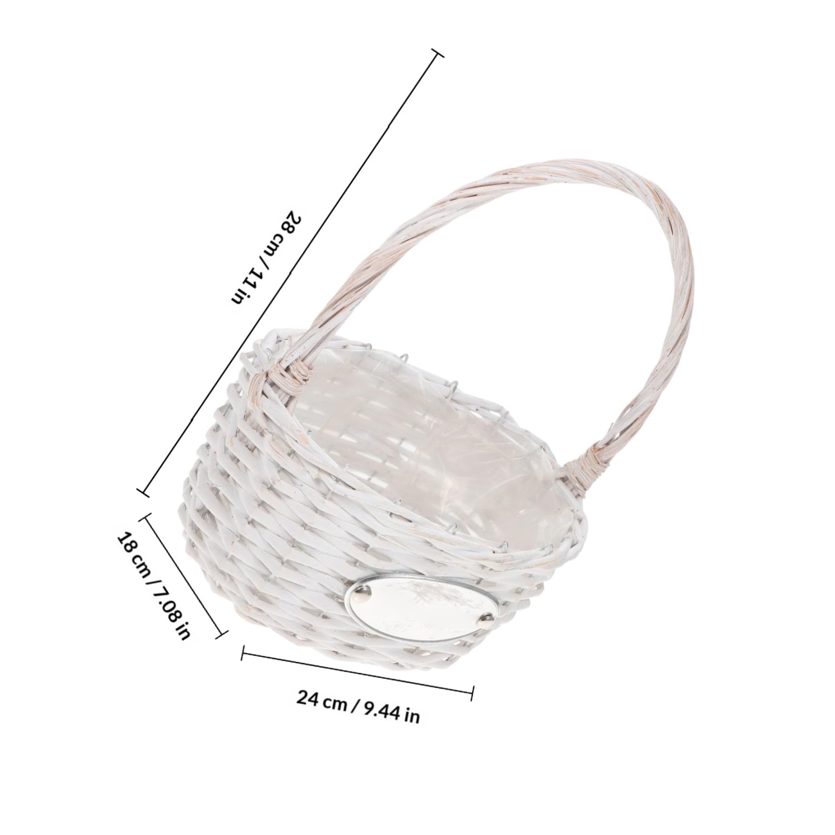 PATKAW Hochzeit Blumenmädchen Korb Rattan Blumenkorb Blütenkorb Süßigkeiten Aufbewahrungskorb Osterei Korb Mit Griff Für Hochzeitszeremonie Partyzubehör Weiß
