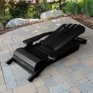 Highwood AD KING1 BKE Hamilton Folding and Reclining King Size Adirondack Chair Black