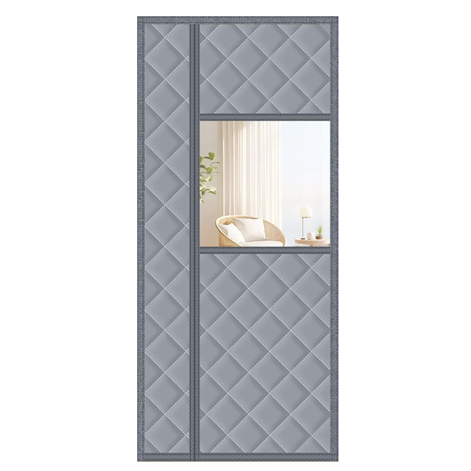 Rideau isolant thermique magnétique gris 100x240 cm pour porte