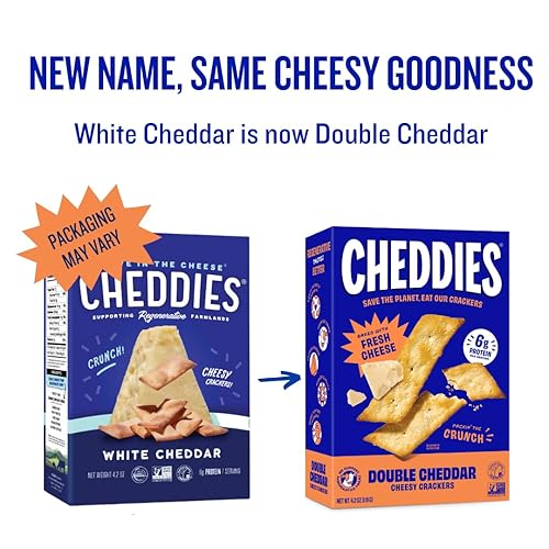 Miniatura 3 de Cheddies Crackers Double Cheddar  Snacks saludables hechos con queso cheddar real e ingredientes simples  Sin OGM  Galletas con queso  4.2 onzas