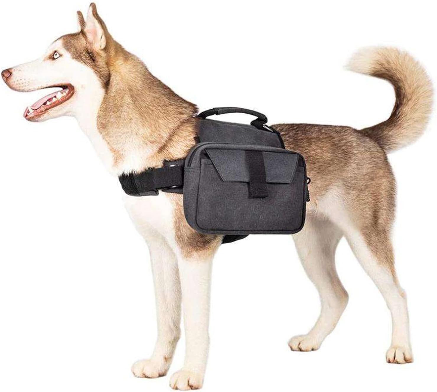 Dog Backpack, Heavy Duty Detachable Hound Camping Hiking Saddle Bag with 2 Side Pockets, Dog Walking Knapsack Vest to Wear for Medium Large Dog
