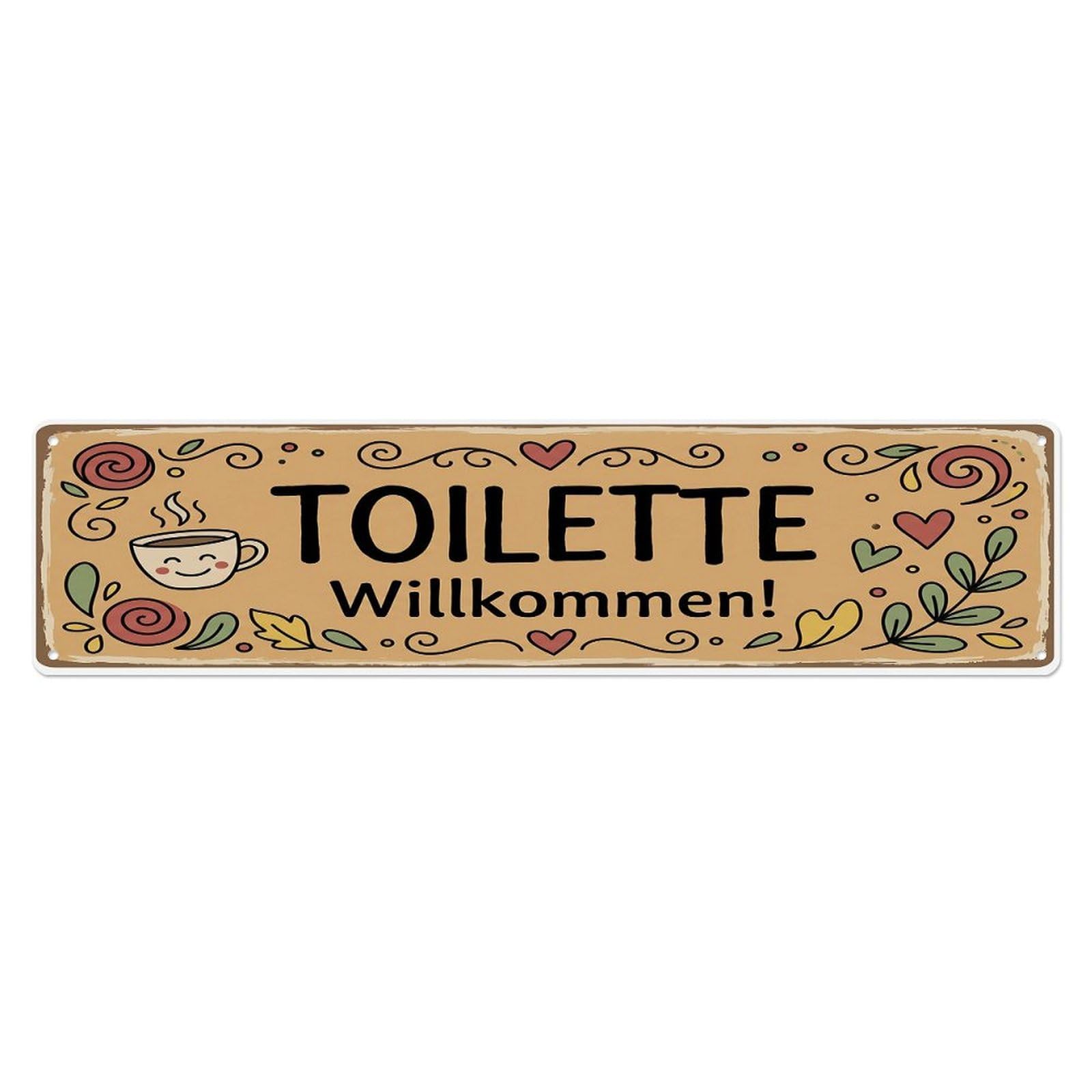 Humorous Rustic Cafe Lavatory Toilet(WC) Door Metal Tin Sign Plaque Wall Decor for Cafe, Club Bar, Office, Home Garden Metal Poster 4x16Inch