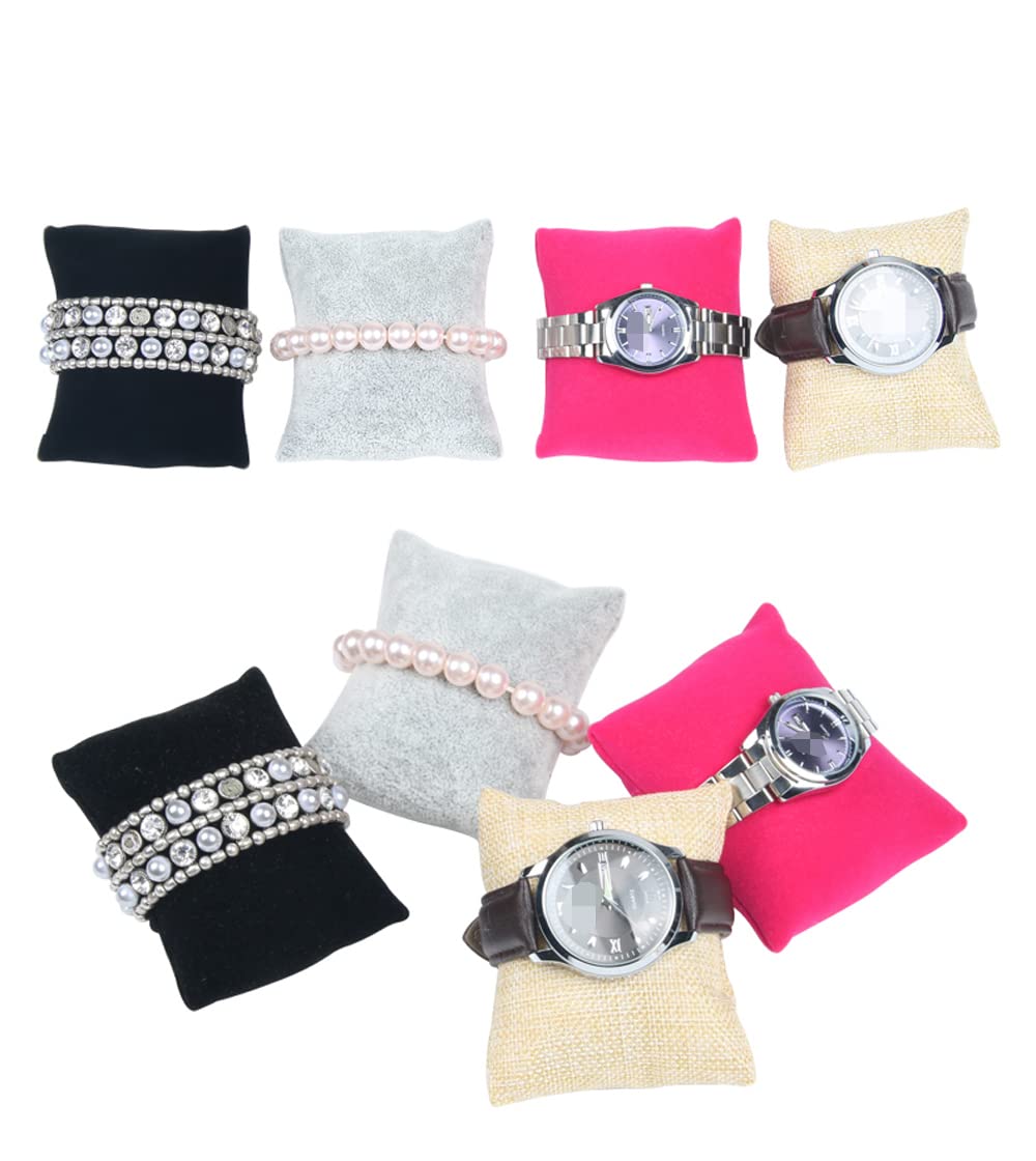 6 Coussins Présentation Montre – Oreiller Velours Noir 6,8x4,5x3 Cm – Pour Bijoux Et Rangement - 9