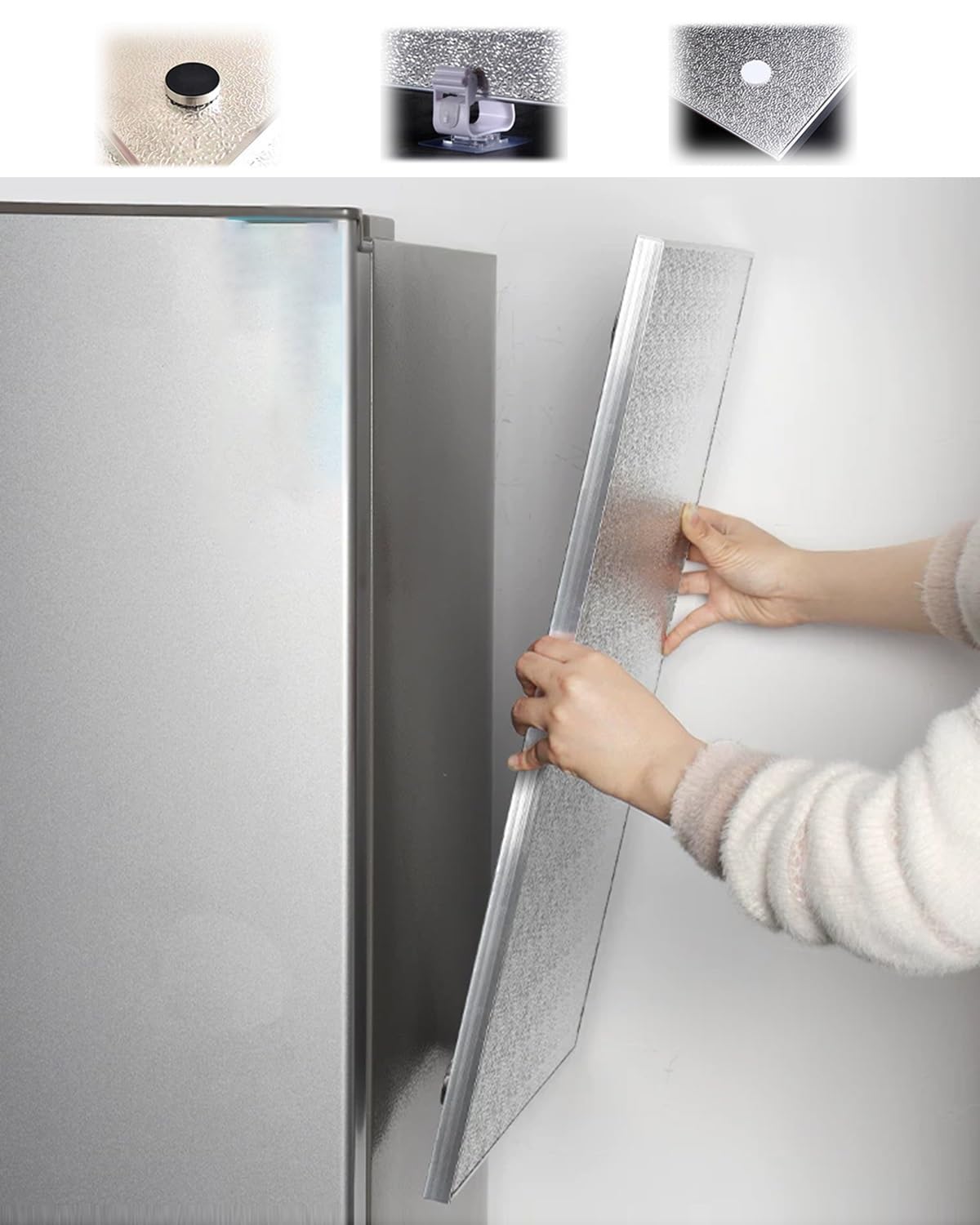 HYQOUKLR Heat Shield Board, Refrigerator Insulated Heat Shield Board Magnet Adhesive Bracket Stove BBQ Multiple Sizes(40x40cm/16x16in)