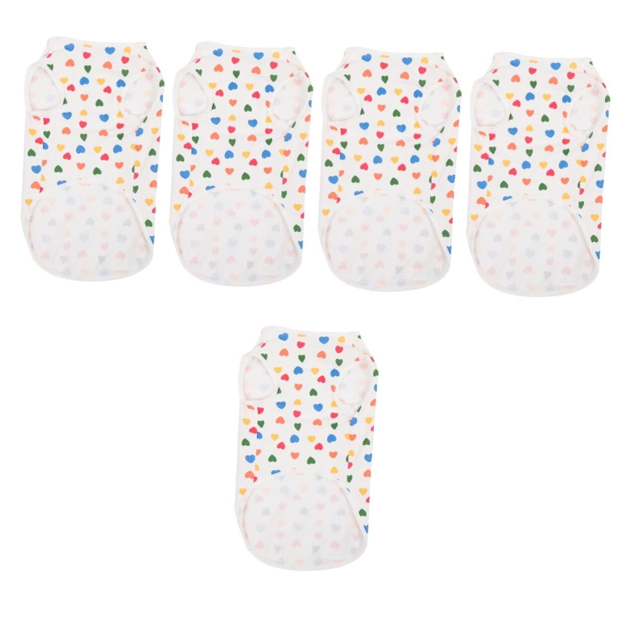 Mipcase 5 Pezzi Di Abbigliamento Alla Moda Per Animali Domestici Maglietta Per Cani E Gatti in Cotone Facile Da Indossare