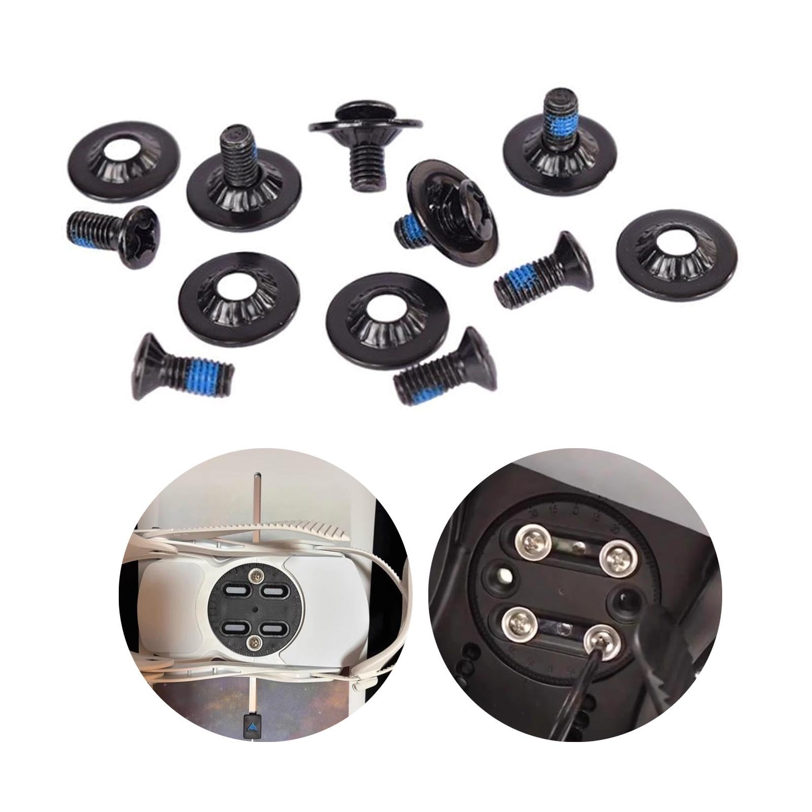 harayaa Kit de Vis de Fixation de Snowboard avec Kit D'assemblage de Vis de Fixation en Acier Inoxydable et Rondelles Antidérapantes pour Une Fixation Con
