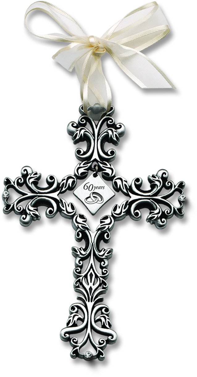 Cathedral Art (Abbey & CA Gift) 60 Year Anniversary Wall Cross, 5-Inch High