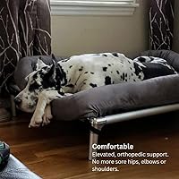 Vista 4 de Kuranda Chewproof Elevated Dog Bed - Silver Aluminum - 40" x 25" - Heavy Duty Vinyl - Smoke