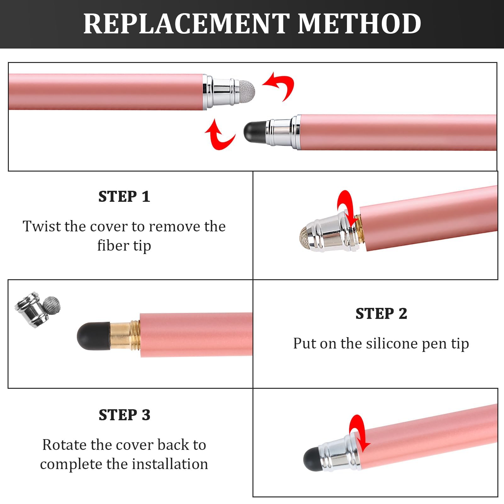 Stylet Tablette Universel Pour Écran Tactile Avec 6 Embouts De Rechange