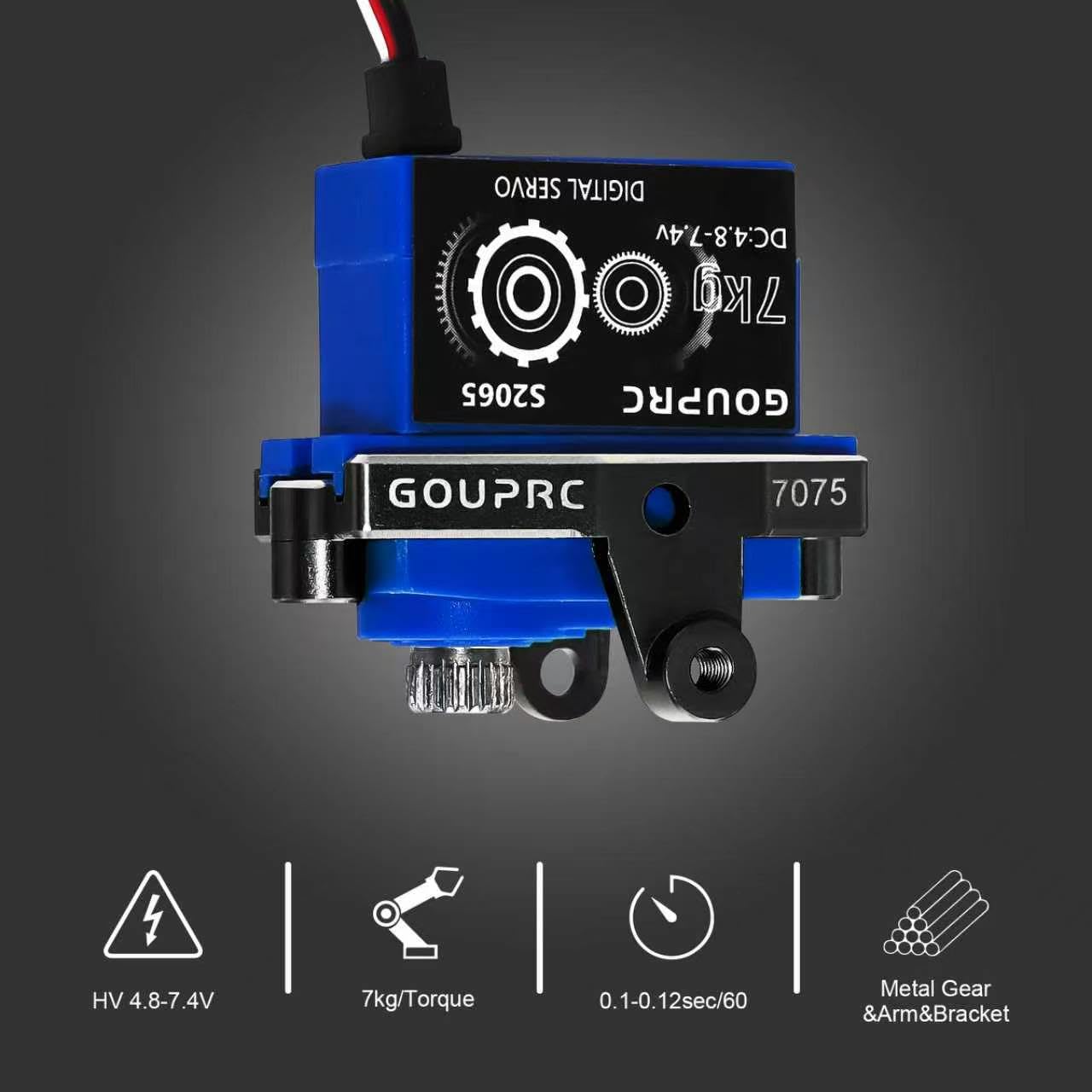 GOUPRC RC Micro Servo digitale in metallo con staffa di montaggio servo e braccio e collegamento dello sterzo, set per 1/18 TRX4M Servo RC Car Upgrade Parts (nero e collegamento dello sterzo)