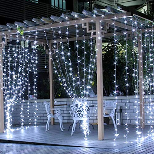 LE LED Curtain Lights, 9.8x9.8ft, 306 LED, 8 Modes, Plug in Twinkle Lights