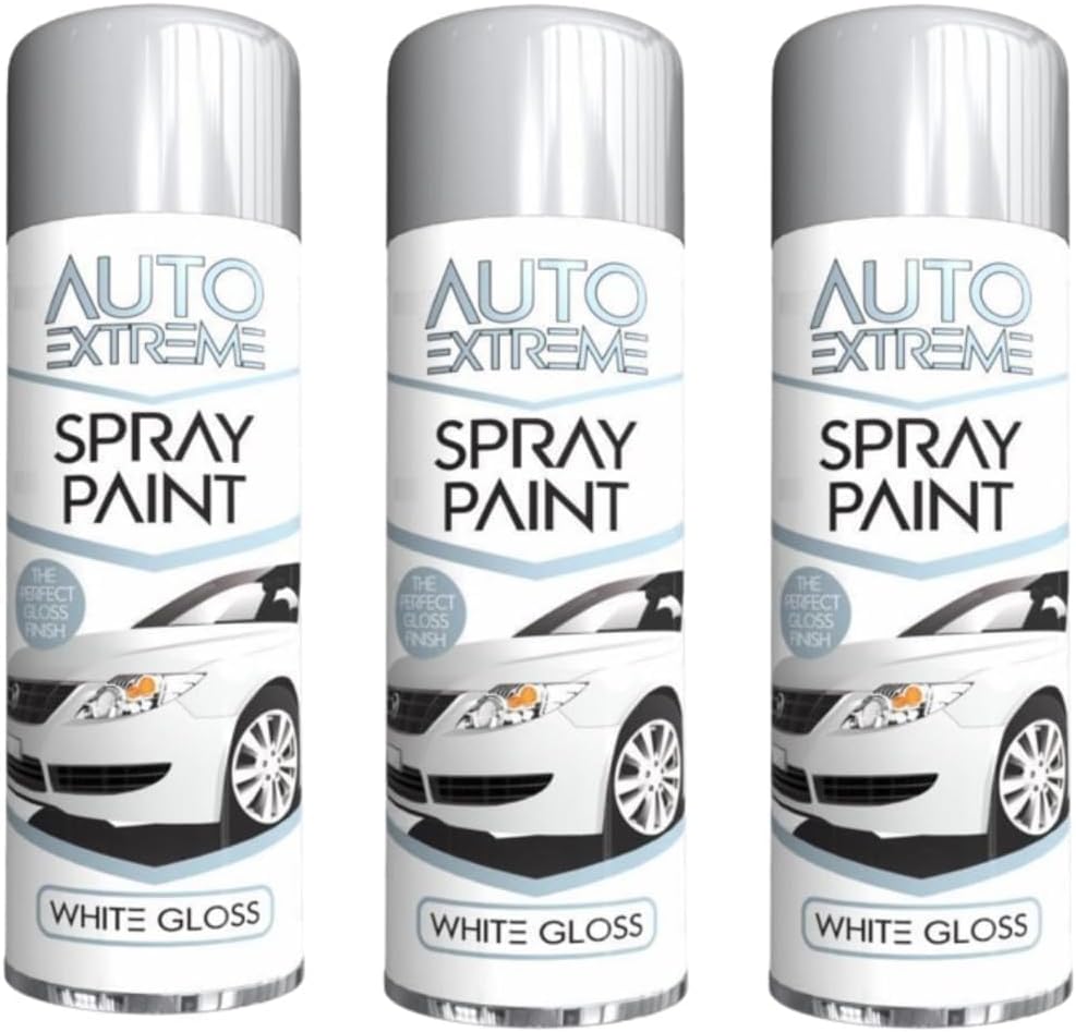 GSV Essentials All Purpose White Gloss Spray Paint, Long-Lasting Beauty And Durability, Both Indoor And Outdoor, Easy And Quick Spraying, Glossy Touch, 250ML, (3PCS)