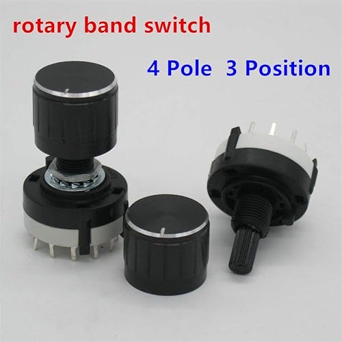 Miniatura 2 de BEFIA 3pcs 2P6T Band Switch Band Channel Rotary Selector Switch 2 Pole 6 Position Selectable Position (Size  4P3T)