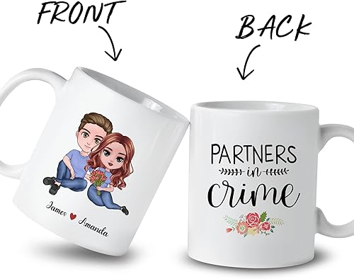 Miniatura 42 de Gossby Taza personalizada para parejas, regalo para esposa, novia, marido, novio con diseño, nombre, San Valentín, aniversario, boda, regalo